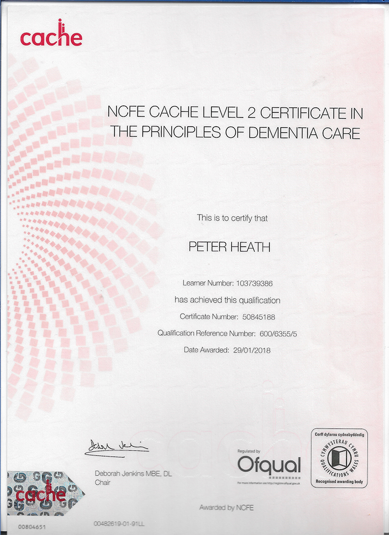 Certificate in Dementia Care